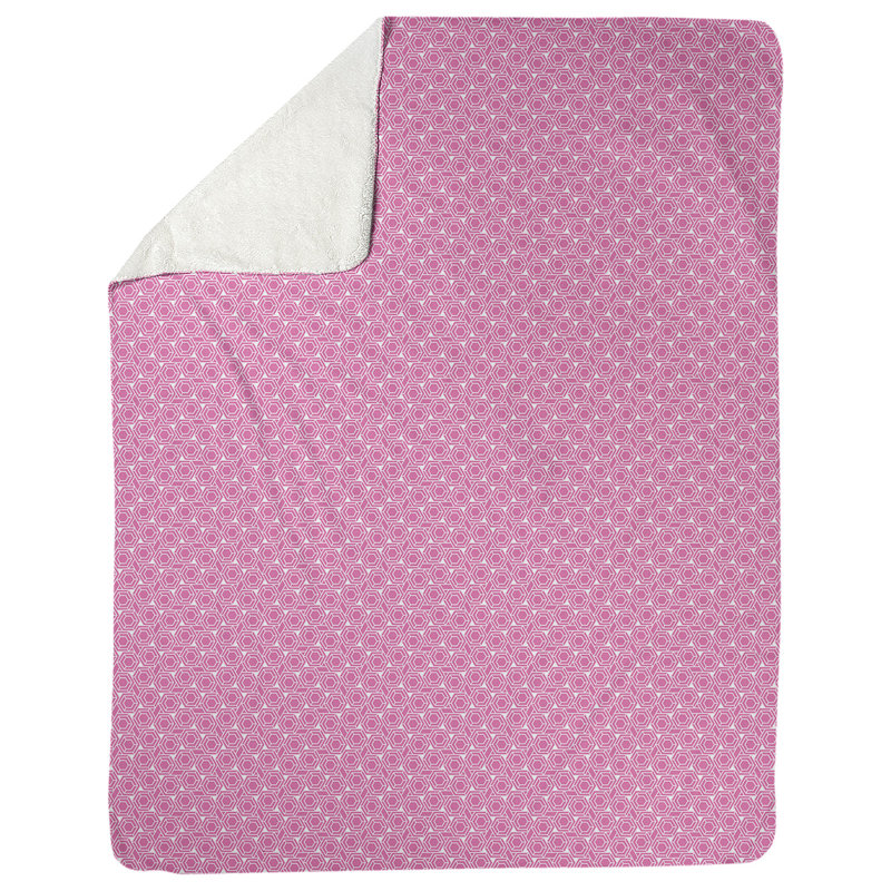 Couverture à treillis hexagonal Katelyn Elizabeth, l 52,5 po x L 62,5 po, Rose / blanc