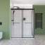Ensemble de porte de douche rectangulaire sans cadre avec finition en verre cannelé l 48 po x P 36 po x H 76 po Molly-121487408-121487400