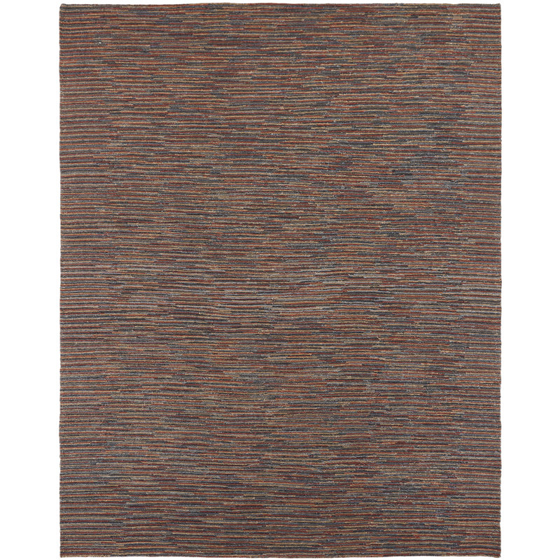 Area Rug in Rust/Blue, Rectangle 10' x 14'