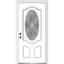 Petite porte d'entrée ovale pré-montée en fibre de verre 2 panneaux Grace Grace-568515676-568515678