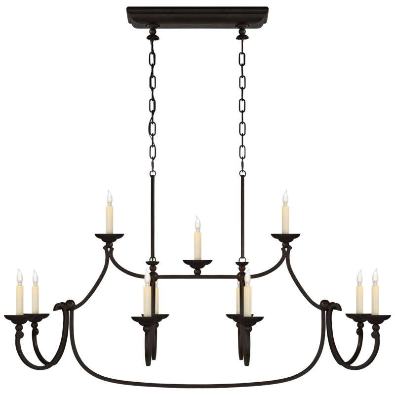 Chapman & Myers Flemish Large Linear Pendant, Aged Iron