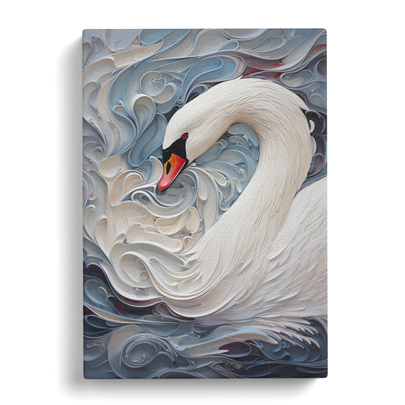 Swan Hard Edge Painting No.2 - Print, 76cm H x 50cm W x 3cm D