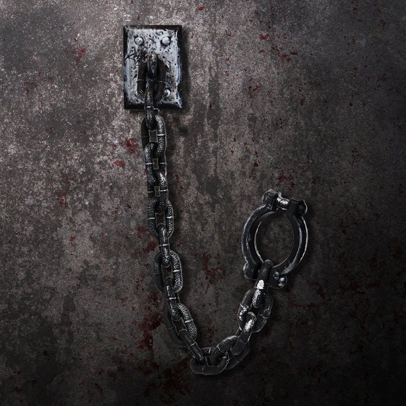 Long Wall Shackle Fake Prison Handcuffs Haunted House Prop Halloween Party Decor Long Wall Shackle Fake Prison Handcuffs Haunted House Prop Halloween Party Decor