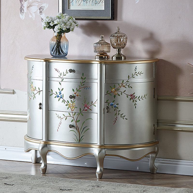 Hand-Painted European Accent Cabinet Sideboard