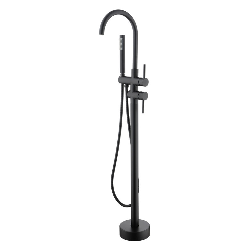 Tub Faucet With Conversion Knob And Splash - Matte Black Handheld Shower Corrosion Resistance Stainless Steel, Matte Black