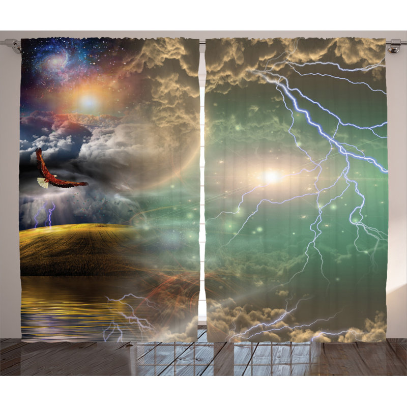 Fantasy Semi-Sheer Rod Pocket Curtain Panels, 54" x 63"