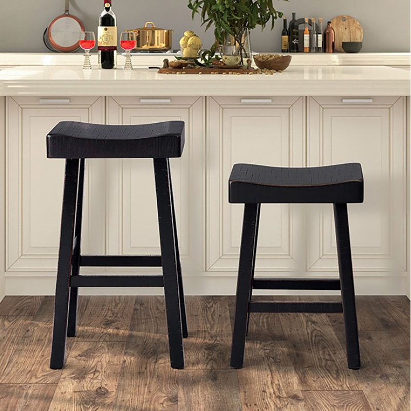 Tabouret de bar Baregar (ensemble de 2), Gris / blanc, Tabouret de bar (siège d'une hauteur de 29 po)