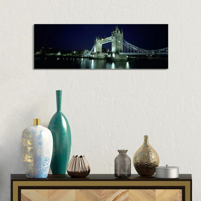 Bridge Across A River, Tower Bridge, Thames River, London, England - Wrapped Canvas Panoramic Print