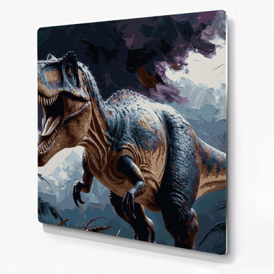 «Dinosaur Allosaurus», art mural en métal noir