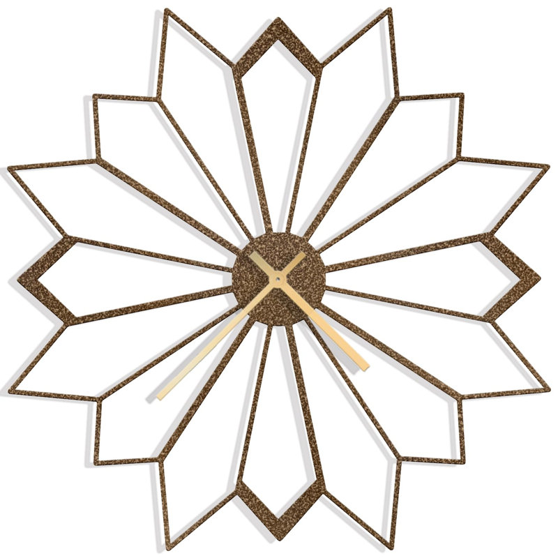 Metal Wall Clock, Bronze, 36" W x 36" H