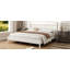 Structure de lit en bois très grand de style campagne avec tête de lit à broche, lit plateforme robuste avec support de lattes, aucun sommier requis, assemblage facile, blanc-133238315-133238318