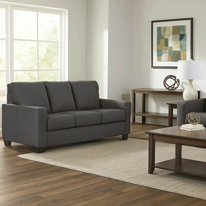 Clorene Upholstered Sleeper Sofa, 39" H x 76" W x 40" D, Navy Blue