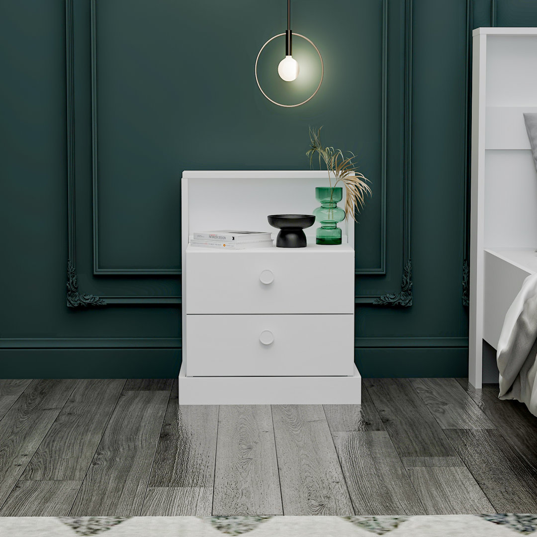 49cm W Manufactured Wood Bedside Table
