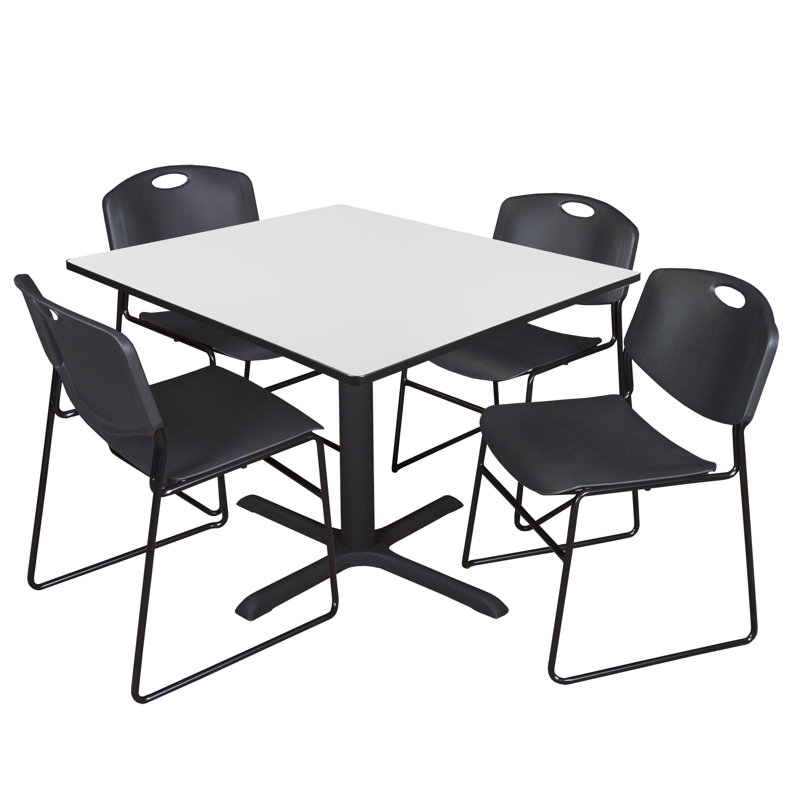Table de salle à manger Neyland Cain, 29" H x 48" L x 48" W, Cerisier, Blue