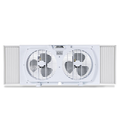 Black+decker Bfp Series  9" Dual Window Fan For Window Screen With 2 Speed Settings, Twin Window Fan In White