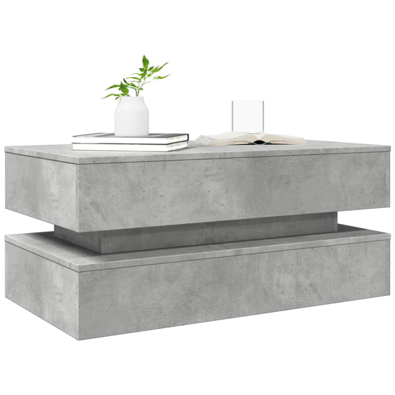 Calixtro Enclosed Coffee Table, Concrete Grey
