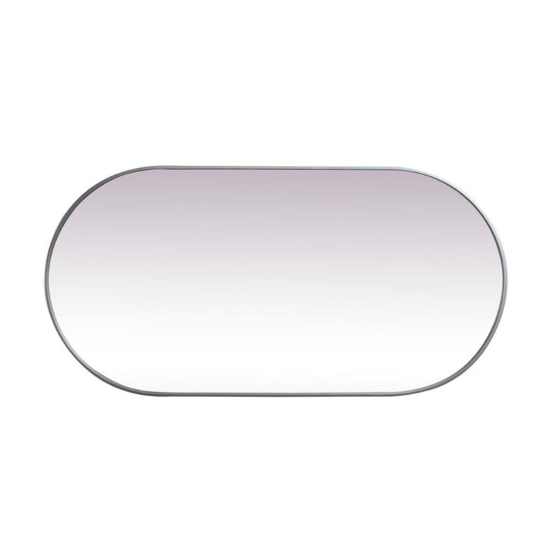 Elington Metal Oval Mirror, Silver, 60"  x 30" 