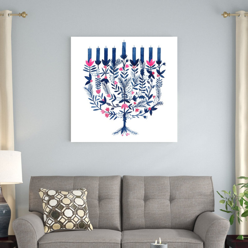 «Boho Hanukkah I» par Grace Popp - reproduction d'art sur toile tendue, H 36 po x l 36 po