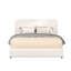 Lit plateforme tapissier avec 2 tiroirs, tête de lit capitonnée surpiquée, support de matelas à lattes en bois, aucun sommier nécessaire