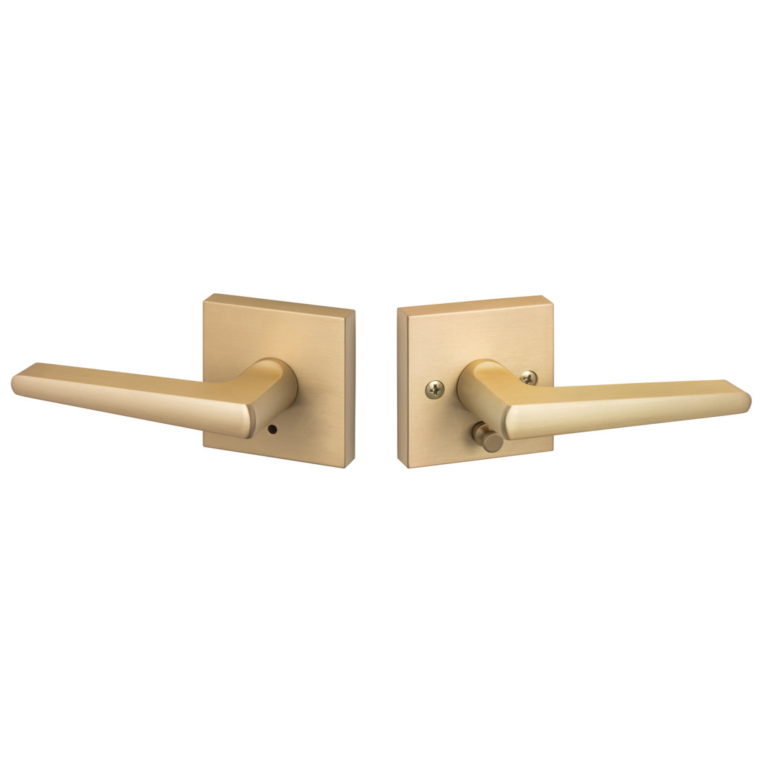 Basel Square Privacy Lever, Reversible Handing Sure-Loc Hardware 