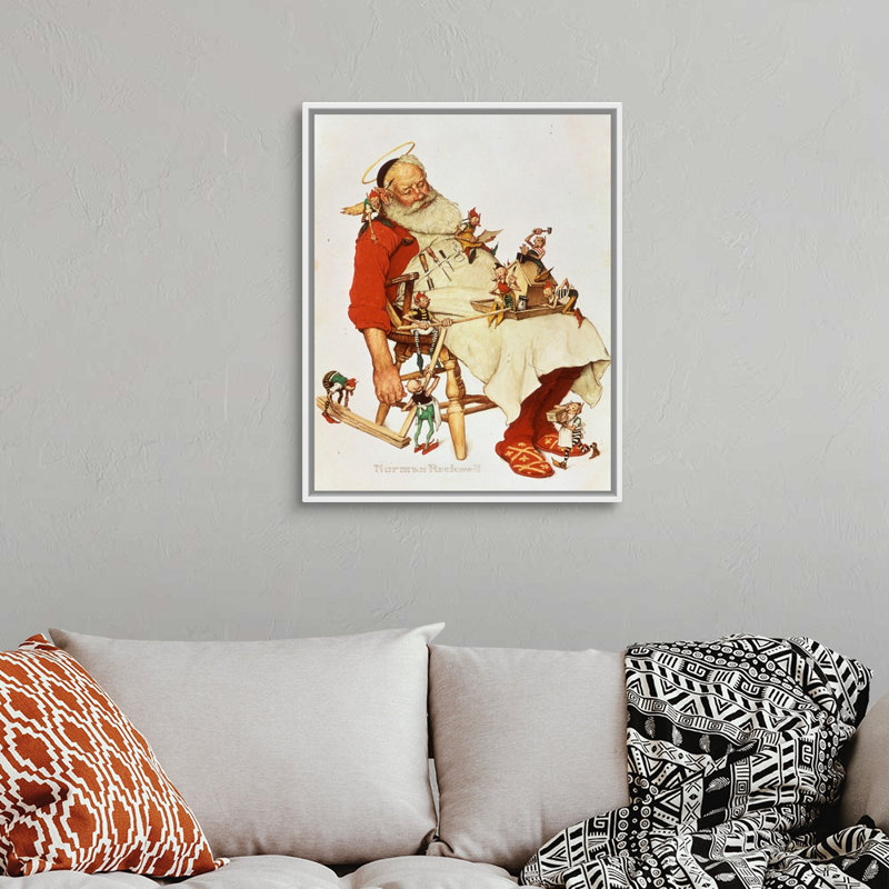 Art mural sur toile Norman Rockwell, H 32 po x l 26 po x P 1,75 po, Cadre flottant blanc