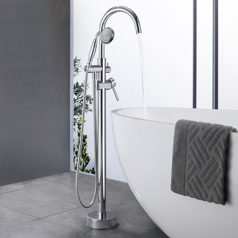Floor Tub Filler with Diverter, Chrome