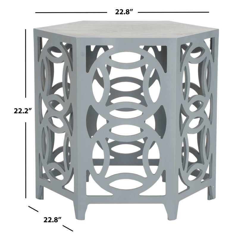 Heidi End Table, Pearl Blue Grey