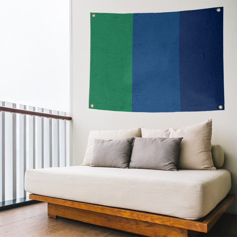 Tapisserie de polyester Vancouver, H 26 po x l 36 po x P 1 po, Vert / bleu foncé / bleu