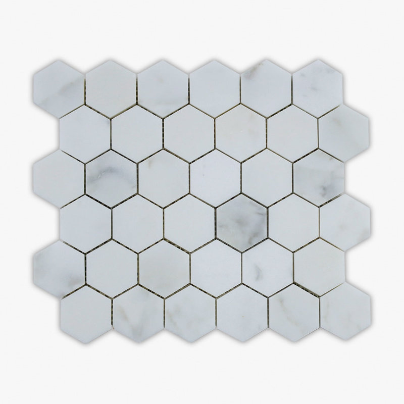 Calacatta 10" x 11" Marble Honeycomb Mosaic Wall & Floor Tile
