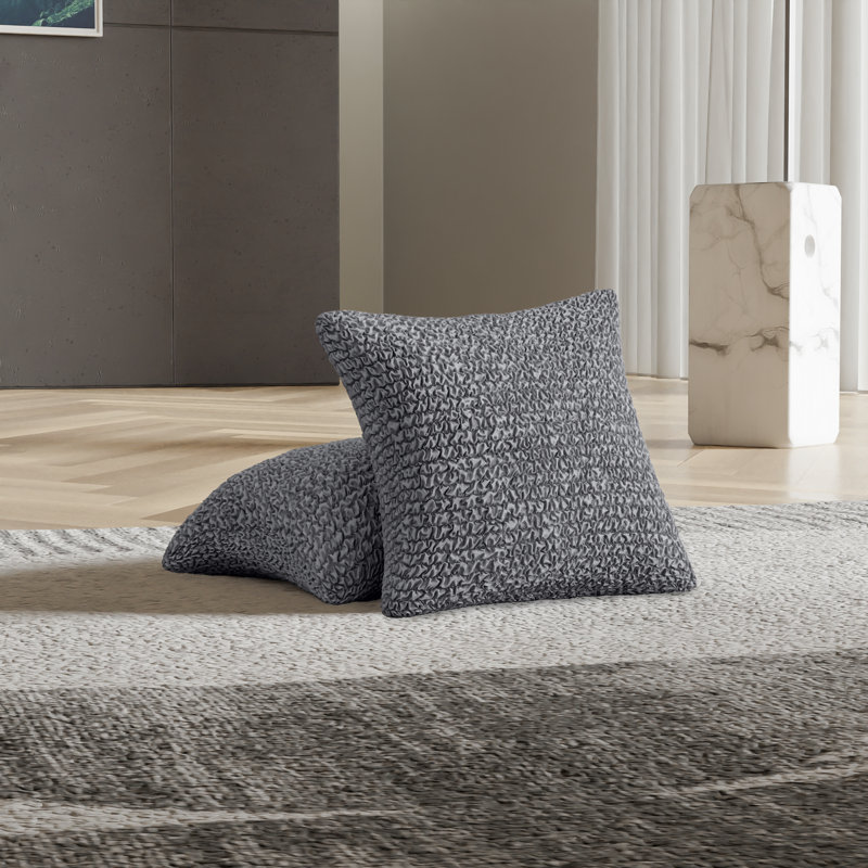 Housse extensible pour coussin décoratif - Facile à nettoyer et durable - Collection Comfort, Gris foncé