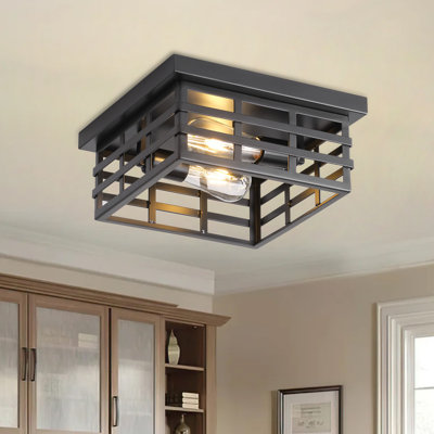 2-Lamp black dimmable iron ceiling light