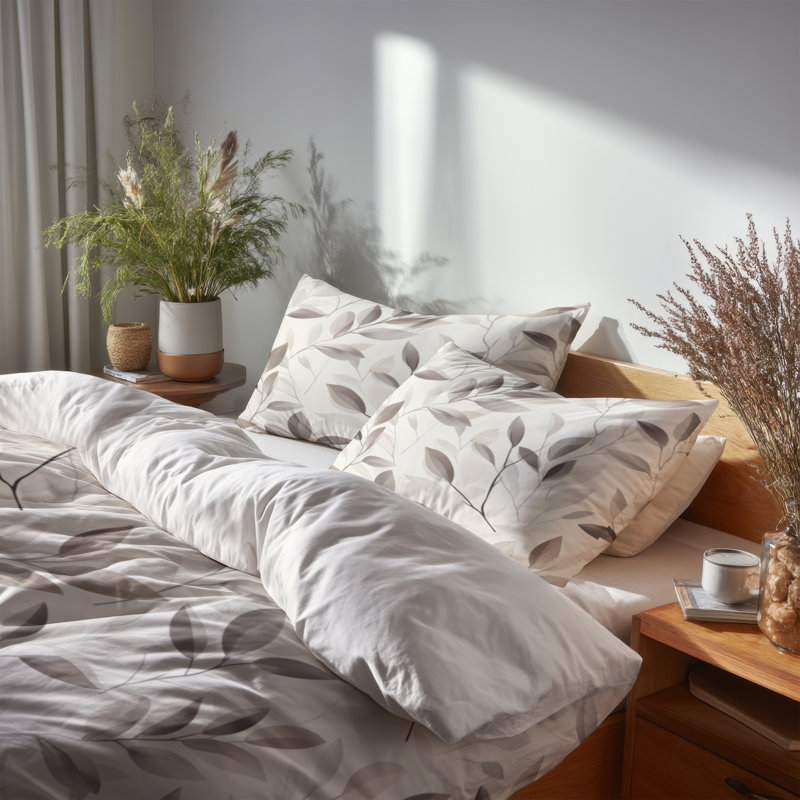 Ensemble de housse de couette 3 pièces Floral - Ensemble de housse de couette et coussin décoratif Country Farmhouse