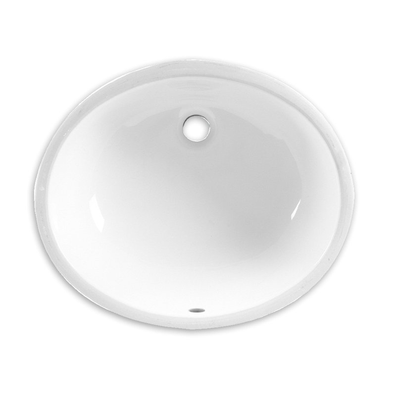 Lavabo de salle de bain ovale encastré en céramique avec trop-plein Ovalyn