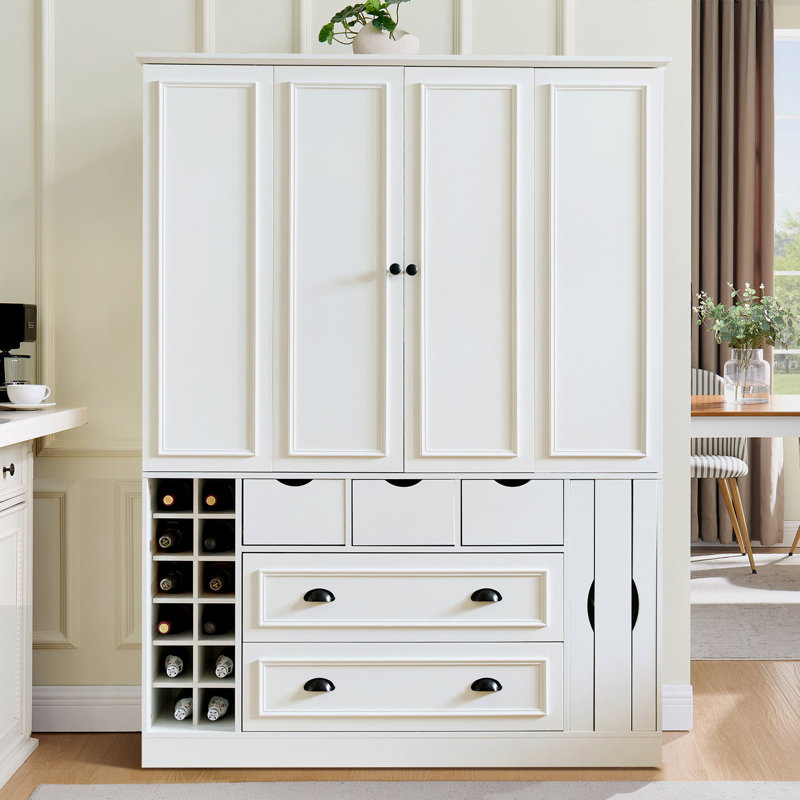 Armoire de rangement pour garde-manger Farmhouse, Blanc