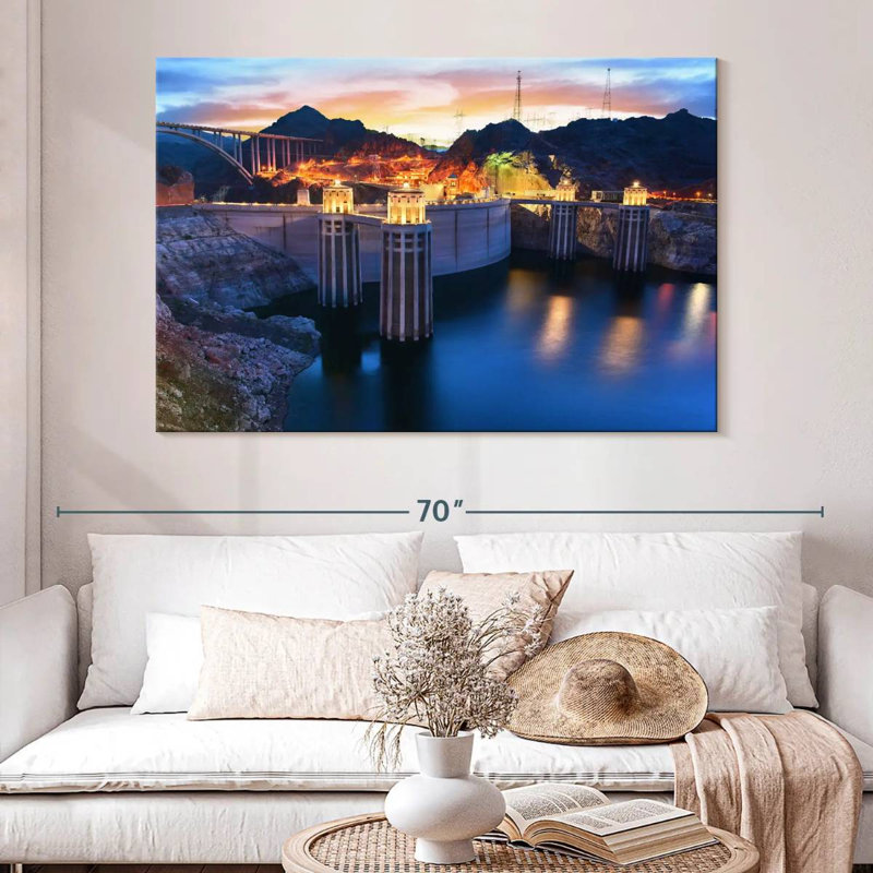 Nicci Hoover Dam At Night, 34" H x 51" W