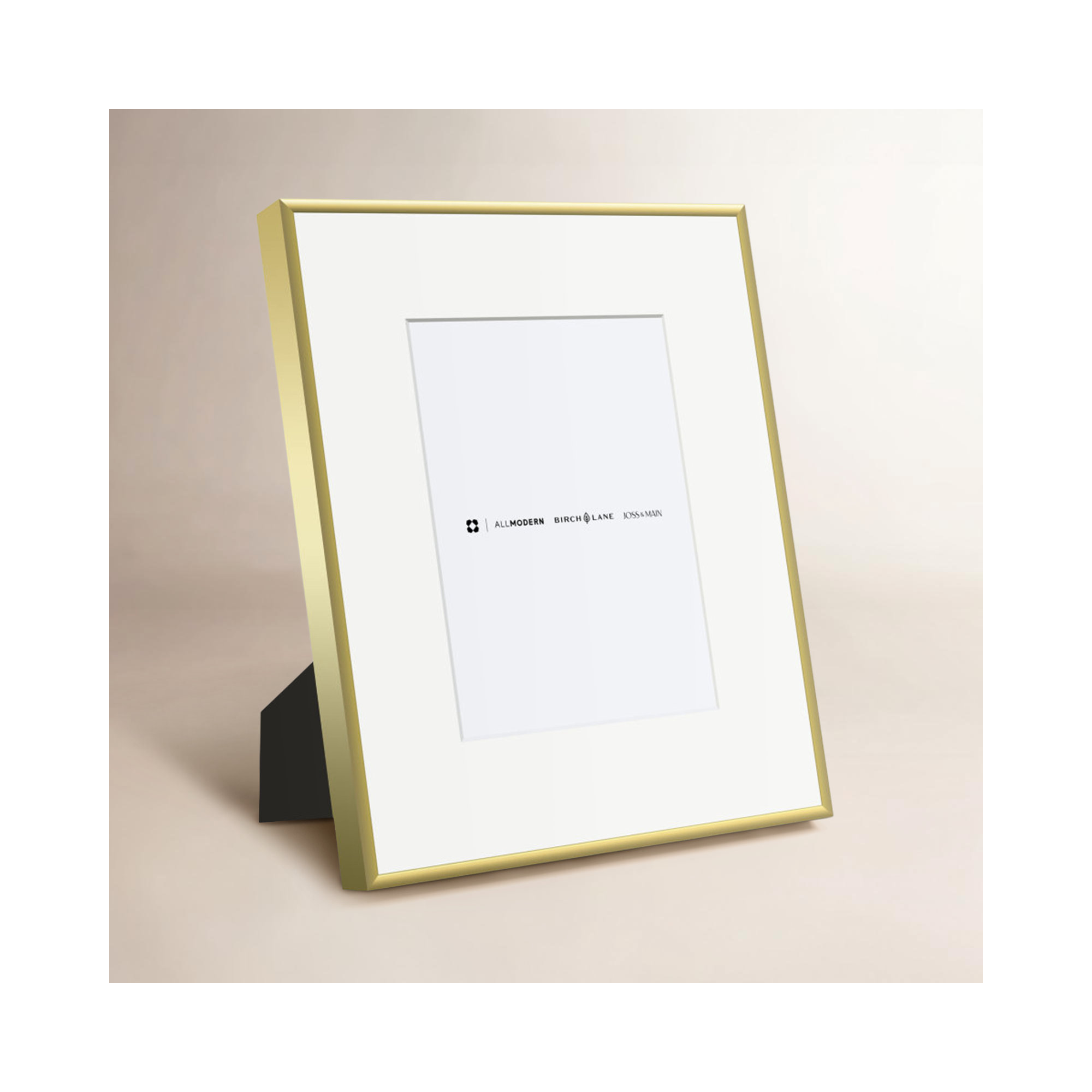 Feronia Metal Picture Frame with Mat, Gold, 5" x 7"