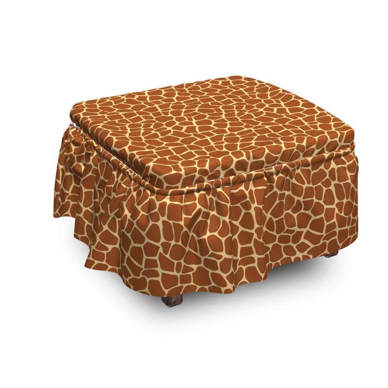 Housse pour repose-pieds à imprimé peau giraffe