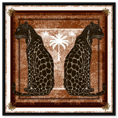 Casablanca Leopardo Print Glam Jungle by Oliver Gal, Black Frame, 12 x 12