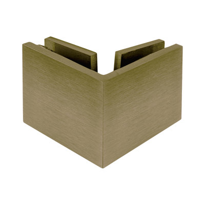 Brushed Bronze Square 90 Degree Glass-to-Glass Clamp