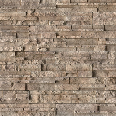 Terraforma Albion Brown Manufactured Stacked Stone Panel Wall Tile Assorted Sizes (15 Pieces, 5.4 sq. ft. per Box)