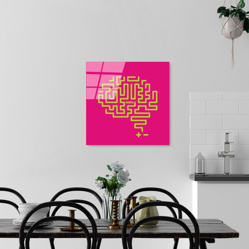 Boze Wall Decor on Tempered Glass, Pink