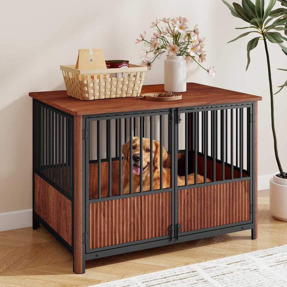 Tucker Murphy Pet™ 43 Inch Walnut Finish Furniture Style Dog Crate For ...
