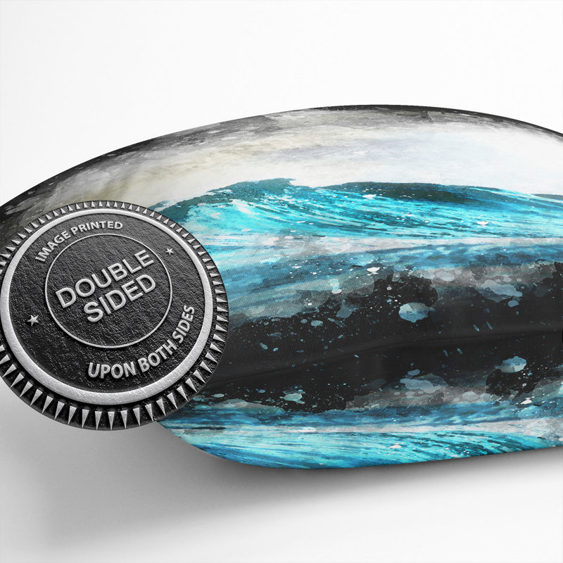 Wave View Paint Splash Cushion with Filling, 40cm H x 40cm W x 15cm D
