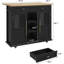 Chariot de cuisine sur roulettes pour îlot de cuisine avec table pliable 2 niveaux avec tablette de rangement et support à serviettes pour petits espaces-716037968