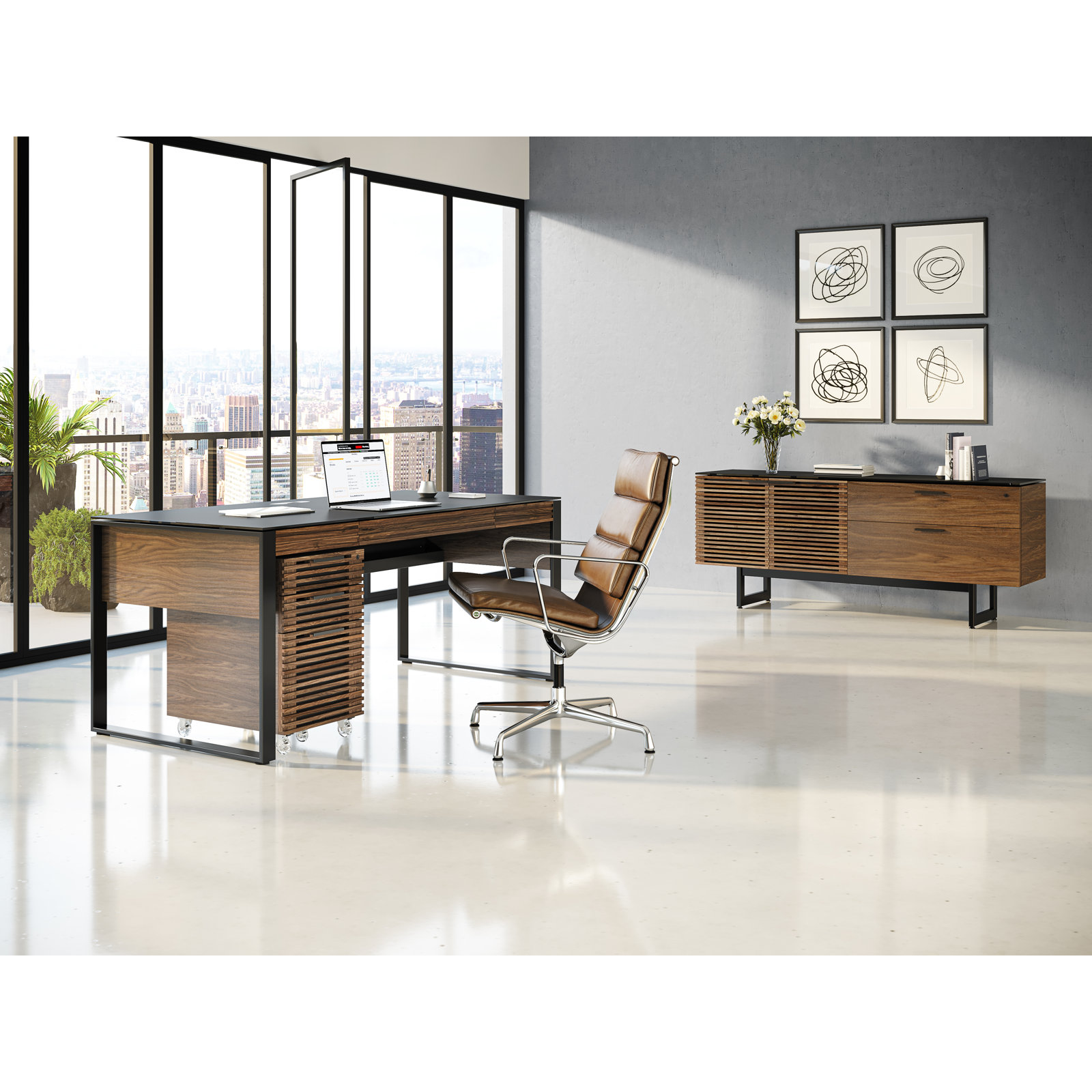 Corridor Writing Desk, Natural Walnut