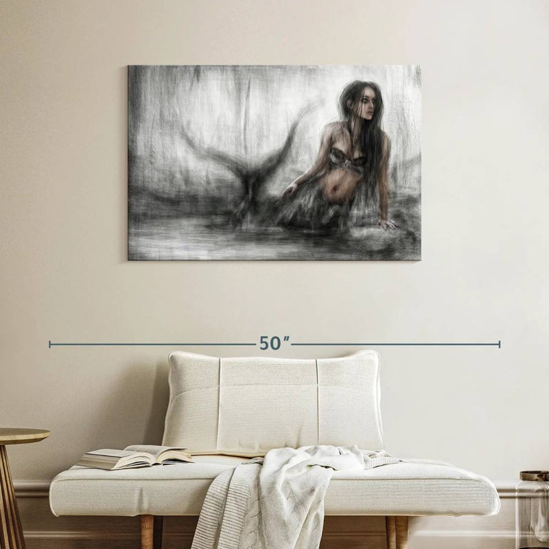 Kelan Dark Mermaid, 26" H x 39" W