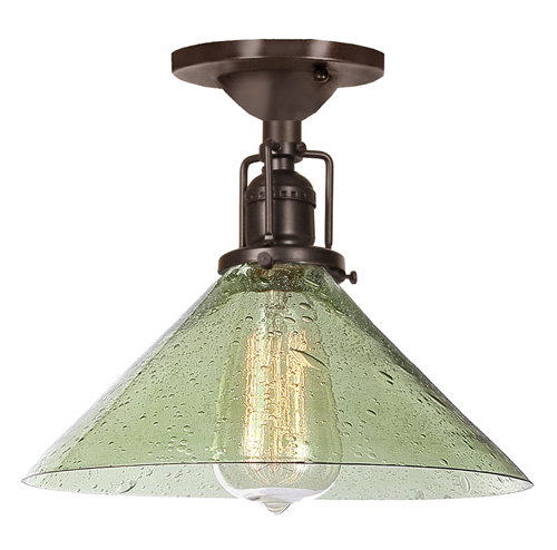 Shumway Glass Semi Flush Mount, Oil Rubbed Bronze, Clear