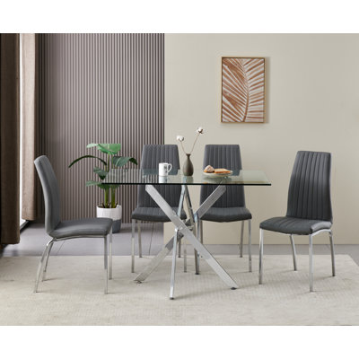 4 -Person Glass Dining Set