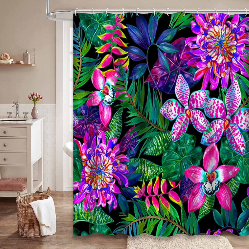 Rideau de douche foncé avec 12 crochets, L 72 po x l 78 po
