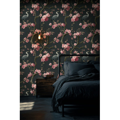 Décoration murale cerisier en forme de fleur de cerisier peler et coller rose amovible